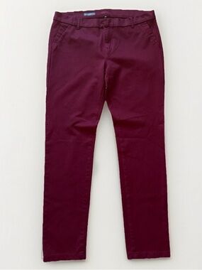 Kut from the Kloth Burgundy Stretch Trouser Midrise Skinny Pants sz 14